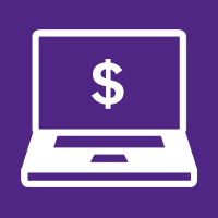 icon with of laptop with $ on screen
